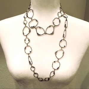 Necklace 2 chains contemporary with rinestones(?)